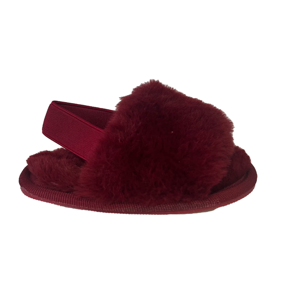 Mini Moda Girls Maroon Slippers size: 4 Infant - Picture 2 of 3